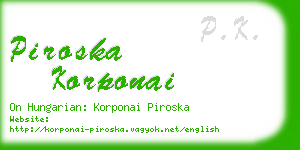 piroska korponai business card